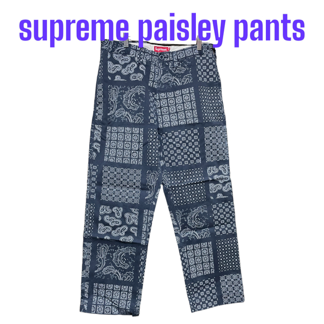 supreme paisley チノパン ネイビー30