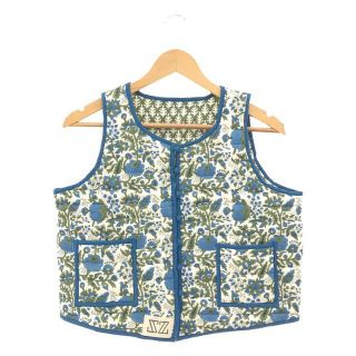 【新品】  SZ Blockprints / エスゼット ブロックプリント | HOTEL BOY VEST ボタニカル柄 キルティング ホテルボーイ ベスト リバーシブル | ブルー/グリーン | レディース(その他)