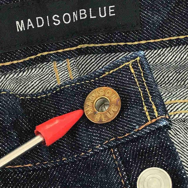 MADISON BLUE / マディソンブルー | HEM CUT OFF STRAIGHT D/DENIM コットン セルビッチ 5P ヘム カット  オフ ストレート デニム パンツ | 02(M) | INDIGO | レディース