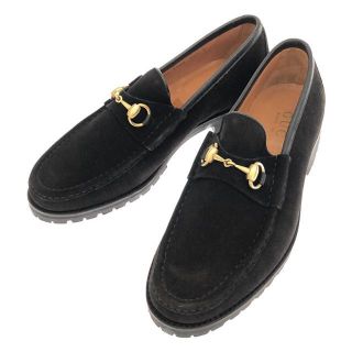 グッチ(Gucci)の【新品】  GUCCI / グッチ | イタリア製 スエード レザー ゴールド ホースビット ローファー 箱有 | 42 1/2 | ブラック | メンズ(ドレス/ビジネス)