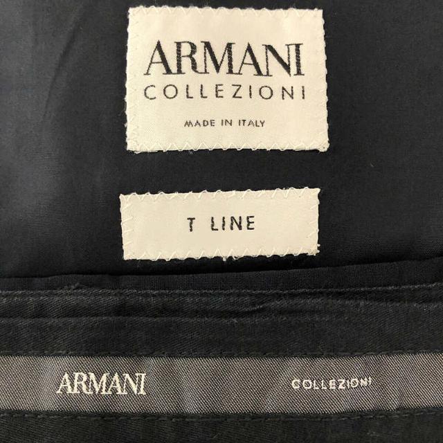 ARMANI COLLEZIONI / アルマーニ コレツォーニ | T LINE イタリア製  ウール シャドー チェック ピンストライプ ノッチドラペル 2B テーラード ジャケット スラックス セットアップ スーツ フォーマル | 52 | ネイビー | メンズ 7
