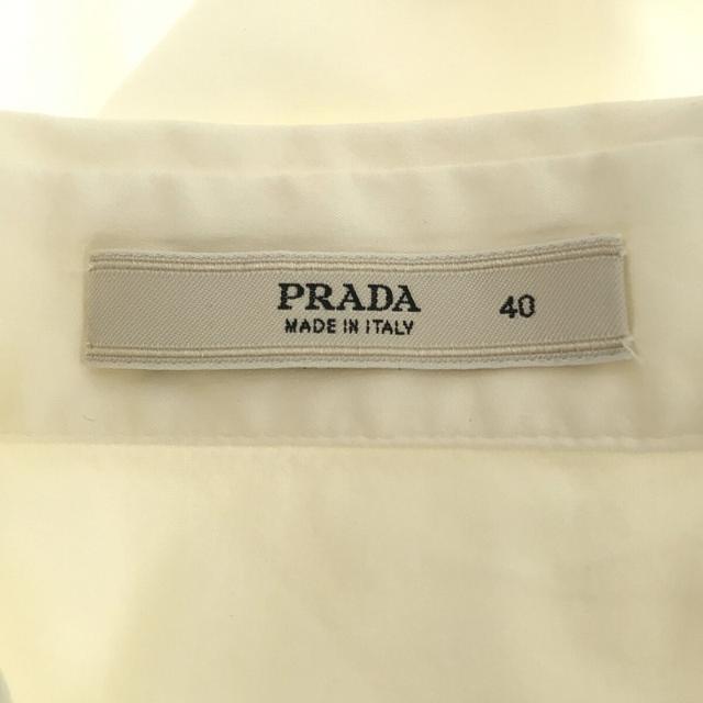 PRADA / プラダ | コットン ナイロン ショルダー ギャザー パフスリーブ 半袖 ブラウス | 40 | ホワイト | レディース 4