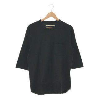 【新品】  CURLY / カーリー | PPM QS POCKET TEE ペルー ピマコットン 七分袖 Tシャツ カットソー | 3 | BLACK | メンズ(Tシャツ/カットソー(七分/長袖))