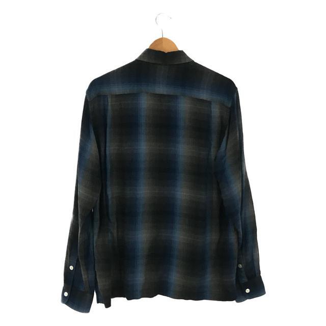 WACKO MARIA  / ワコマリア | OMBRE CHECK OPEN COLLAR SHIRT L/S レーヨン オンブレ チェック オープンカラー シャツ | XL | ブルー | メンズ