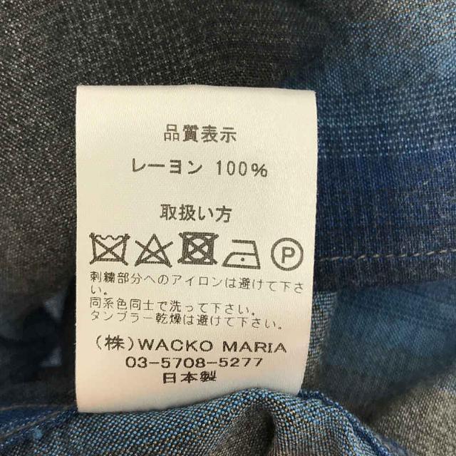 WACKO MARIA  / ワコマリア | OMBRE CHECK OPEN COLLAR SHIRT L/S レーヨン オンブレ チェック オープンカラー シャツ | XL | ブルー | メンズ