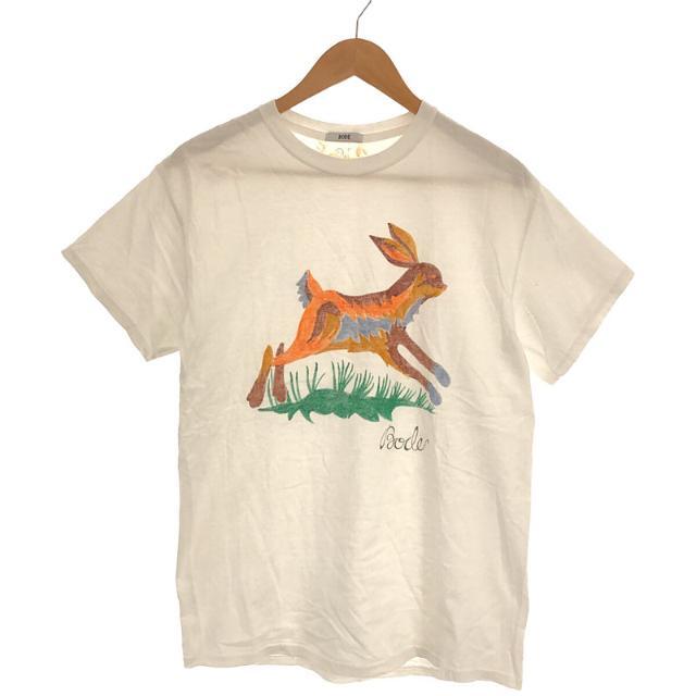 BODE / ボーディ | RABBIT TEE SHIRT コットン ラビット プリント Tシャツ | M | ホワイト | メンズトップス