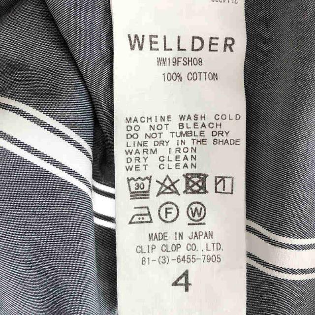 【美品】  WELLDER / ウェルダー | Button-Down Standard Shirt ストライプ ボタンダウン スタンダード シャツ | 4 | NAVY STRIPE | メンズ 5