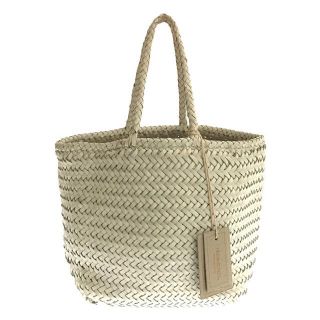 【美品】  Dragon Diffusion / ドラゴン ディフュージョン | GRACE BASKET SMALLグレース バスケット スモール 編込み レザー トート バッグ 保存袋有 | ホワイト | レディース