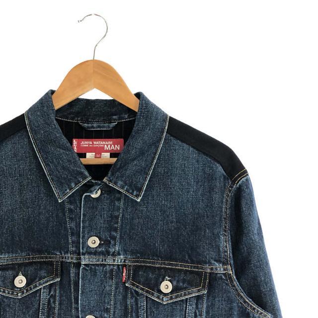 【美品】 JUNYA WATANABE MAN / ジュンヤワタナベマン | AD2020 2020AW | × Levi's リーバイス別注 綿 デニム ウール ツイル チェック 切替 3rd タイプ デニム ジャケット | M | インディゴ / ブラック / オリーブ | メンズ