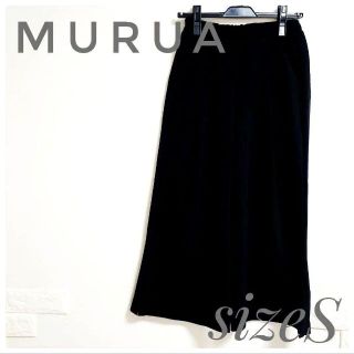 ムルーア(MURUA)の美品 MURUA ムルーア ワイドパンツ カジュアルパンツ ブラック 黒 S(カジュアルパンツ)