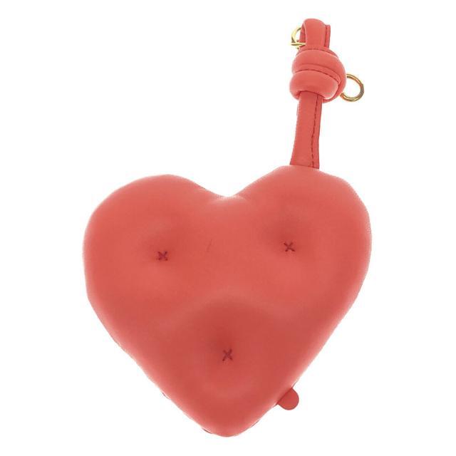 【美品】 ANYA HINDMARCH / アニヤハインドマーチ | SOFT NAPPA CHARM CHUBBY HEART ハート レザー  チャーム キーホルダー | SALMON | レディース