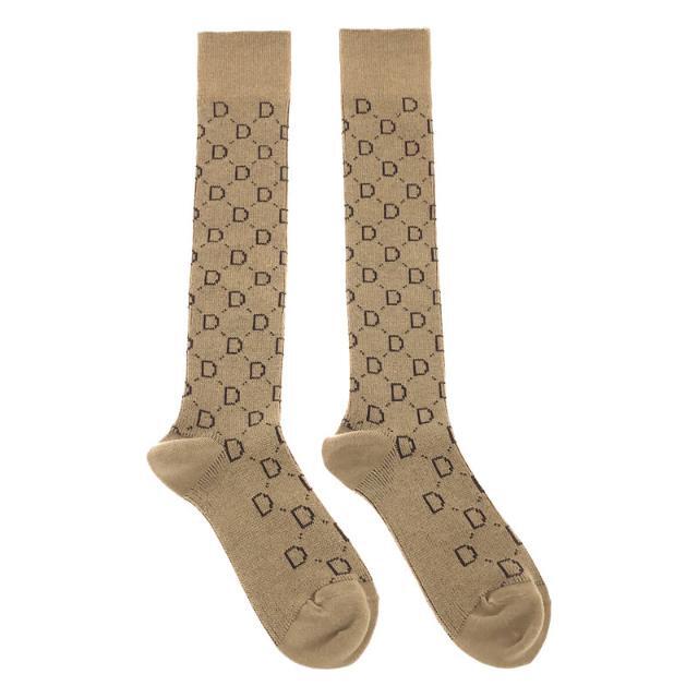 Deuxieme Classe jacquard socks ベージュ&ブラウン