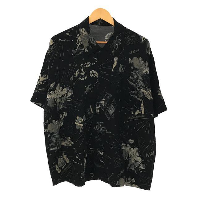 【美品】  PORTER CLASSIC / ポータークラシック | 2022AW | 落ちこぼれスパイ ALOHA SHIRT レーヨン オープンカラー アロハシャツ | M | ブラック | メンズ