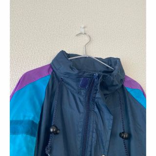 adidas - adidas 90s ナイロンジャケット ロゴプリント 紫 ネイビー 万