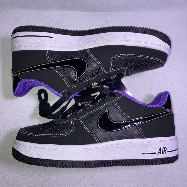 新品未使用 NIKE エアフォース1 ブラック×パープル 22.5cm-
