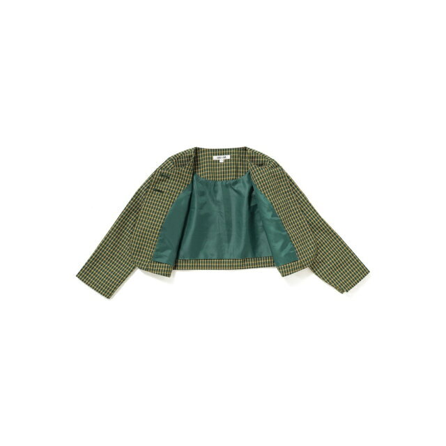 B:MING LIFE STORE by BEAMS(ビーミング ライフストア バイ ビームス)の【GREEN】B:MING by BEAMS / CEREMONY TR チェック ボレロ(100~130cm) キッズ/ベビー/マタニティのキッズ服女の子用(90cm~)(ジャケット/上着)の商品写真