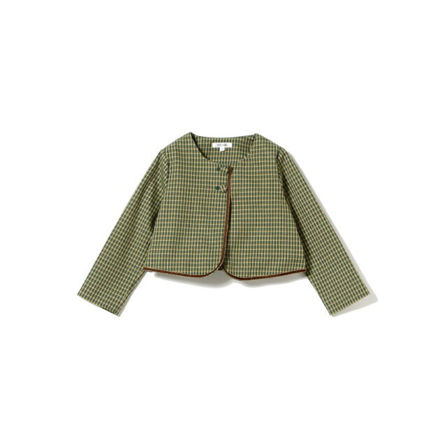 B:MING LIFE STORE by BEAMS(ビーミング ライフストア バイ ビームス)の【GREEN】B:MING by BEAMS / CEREMONY TR チェック ボレロ(100~130cm) キッズ/ベビー/マタニティのキッズ服女の子用(90cm~)(ジャケット/上着)の商品写真