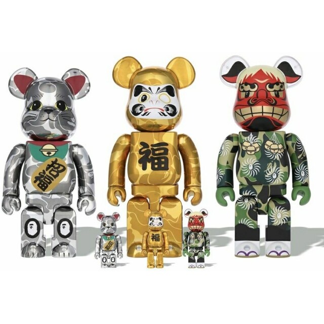BE@RBRICK BAPE(R) 招き猫 銀メッキ 達磨 金メッキ 獅子舞 BE@RBRICK BAPE(R) 招き猫 銀メッキ 達磨 金メッキ 獅子舞