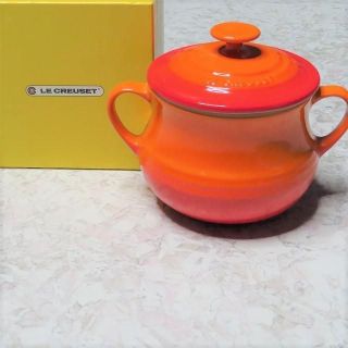 ルクルーゼ(LE CREUSET)のル・クルーゼスープボウルオレンジ色ボール耐熱容器カワイイ小物入れ食器ルクルーゼ(食器)