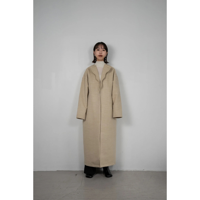 lawgy(ラウジー)のlawgy ラウジー wave collar 2way long coat レディースのジャケット/アウター(ロングコート)の商品写真