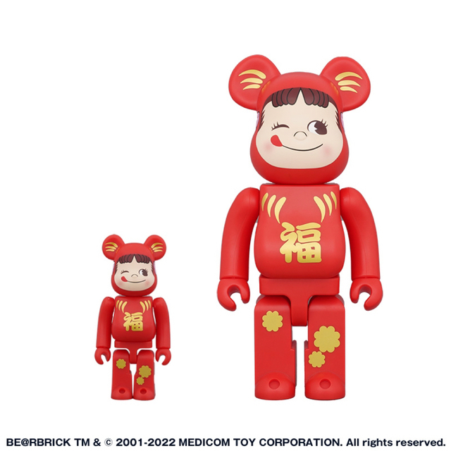 BE@RBRICK(ベアブリック)のBE＠RBRICK 達磨 ペコちゃん & ポコちゃん 100% & 400%   エンタメ/ホビーのフィギュア(その他)の商品写真