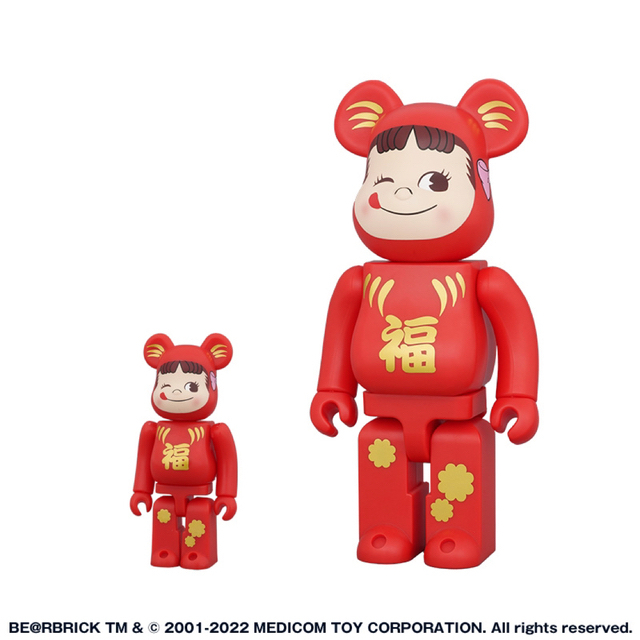 BE@RBRICK(ベアブリック)のBE＠RBRICK 達磨 ペコちゃん & ポコちゃん 100% & 400%   エンタメ/ホビーのフィギュア(その他)の商品写真