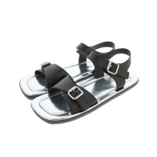 プラダ(PRADA)のPRADA プラダ サンダル 10(28.5cm位) シルバーx黒 【古着】【中古】(サンダル)