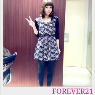 フォーエバートゥエンティーワン(FOREVER 21)の田中里奈ちゃん着用!♡花柄ワンピ (ミニワンピース)