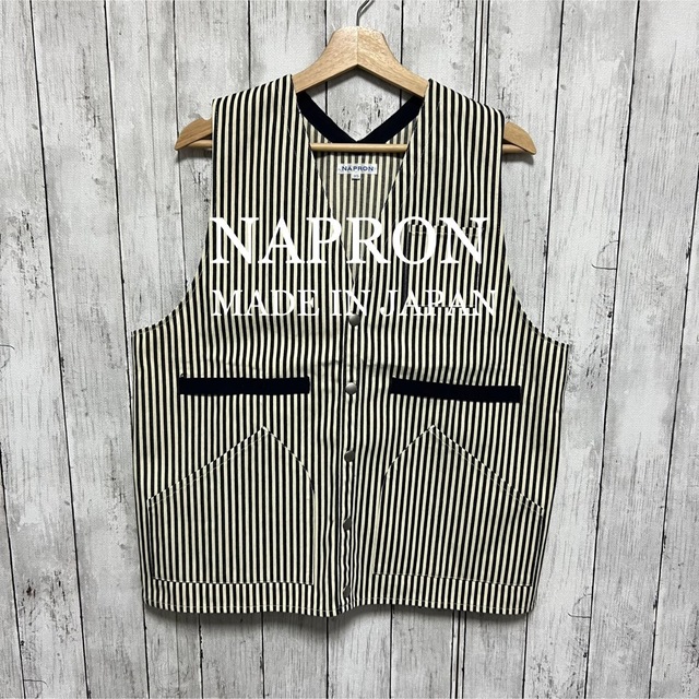 美品！NAPRON ストライプベスト！日本製！BEAMS