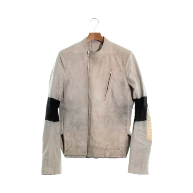 Rick Owens(リックオウエンス)のRick Owens リックオーエンス ライダース 48(L位) ベージュx黒 【古着】【中古】 メンズのジャケット/アウター(ライダースジャケット)の商品写真