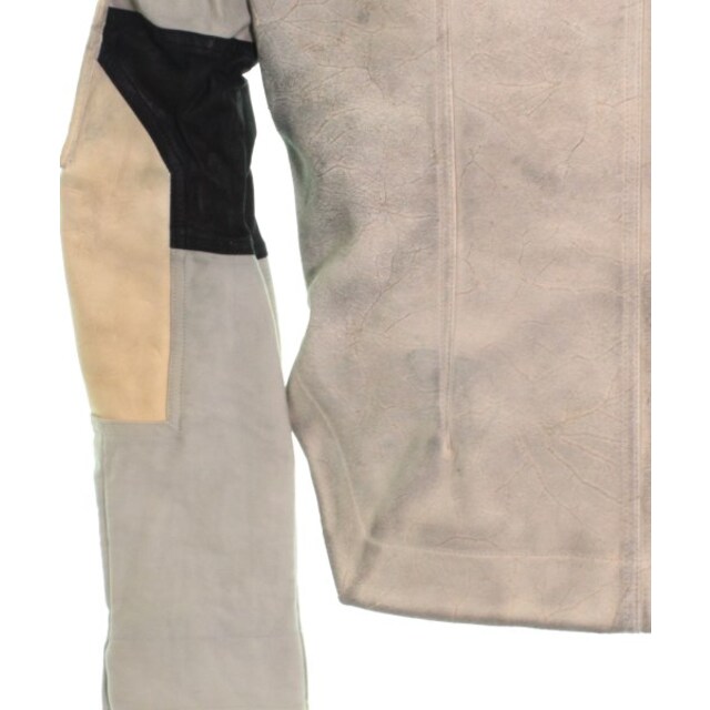 Rick Owens(リックオウエンス)のRick Owens リックオーエンス ライダース 48(L位) ベージュx黒 【古着】【中古】 メンズのジャケット/アウター(ライダースジャケット)の商品写真