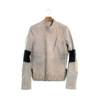 リックオウエンス(Rick Owens)のRick Owens リックオーエンス ライダース 48(L位) ベージュx黒 【古着】【中古】(ライダースジャケット)