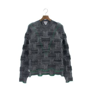 ボッテガヴェネタ(Bottega Veneta)のBOTTEGA VENETA ニット・セーター M グレーx黒(総柄) 【古着】【中古】(ニット/セーター)