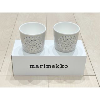 マリメッコ(marimekko)のmarimekko/PUKETTI/プケッティ/ラテマグ2個セット (ベージュ)(グラス/カップ)