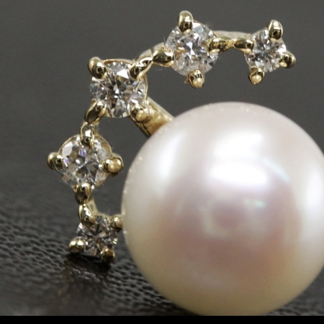 あこやパール　真珠　ダイヤ　ピアス レディースのアクセサリー(ピアス)の商品写真