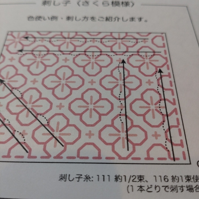 さくら模様〉刺し子白地 ホビーラホビーレの通販 by robichan'shop|ラクマ