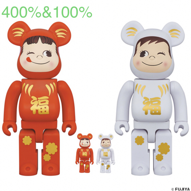 BE@RBRICK 達磨ペコちゃん&ポコちゃん 400%&100%