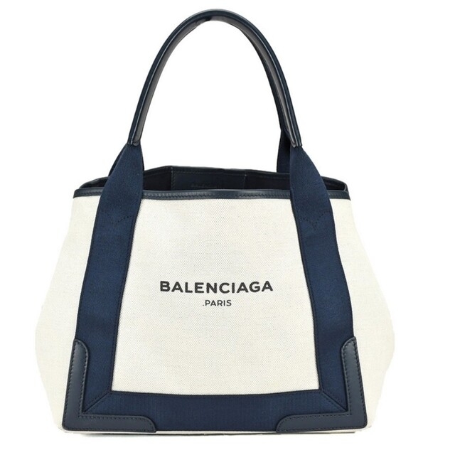 約12cm持ち手BALENCIAGA バレンシアガ ネイビー カバスS トートバッグ キャンバス