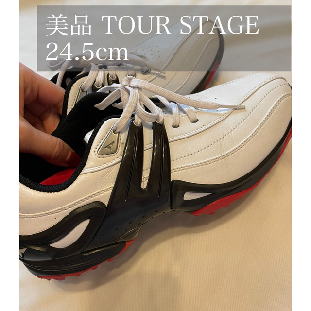 TOURSTAGE(ツアーステージ)の美品 TOURSTAGE ツアーステージ 24.5cm ゴルフシューズ スポーツ/アウトドアのゴルフ(シューズ)の商品写真