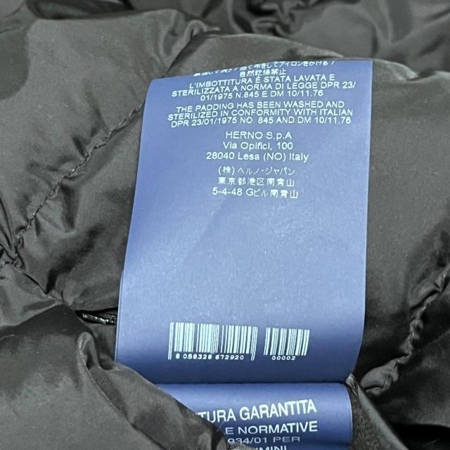 HERNO(ヘルノ)のヘルノ ダウンコート サイズ44 L美品  - 黒 レディースのジャケット/アウター(ダウンコート)の商品写真