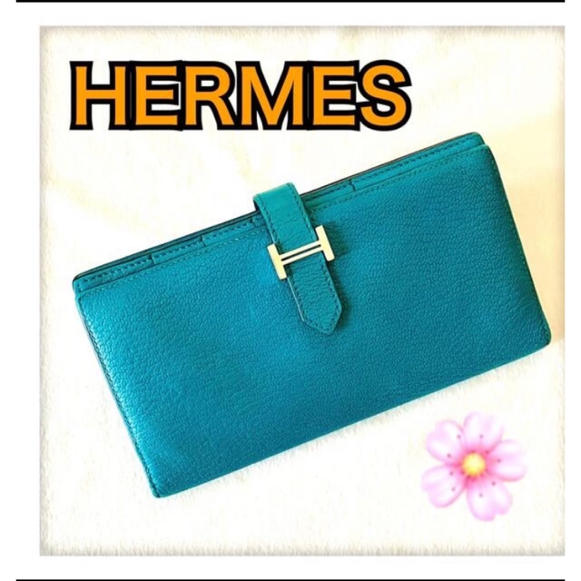 Hermes(エルメス)の最終値下げ‼️ ✨美品✨ HERMES エルメス ベアン 長財布 ブルー系 レディースのファッション小物(財布)の商品写真