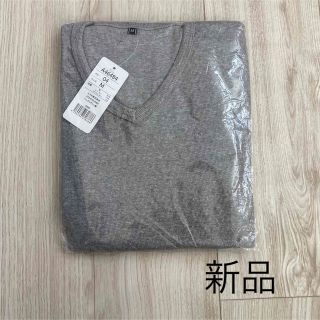 新品　メンズ　M グレー　長袖　Ｖネック(Tシャツ/カットソー(七分/長袖))