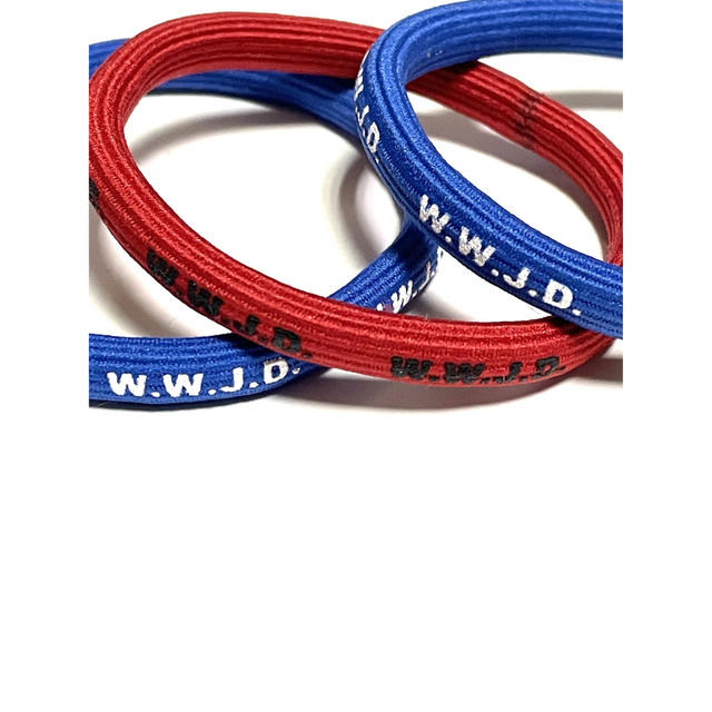 WWJDヘアゴムブレス 3本セット レディースのアクセサリー(ブレスレット/バングル)の商品写真