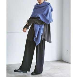 トゥデイフル(TODAYFUL)のLambwool Turtle Stole  　ブルー(ストール/パシュミナ)