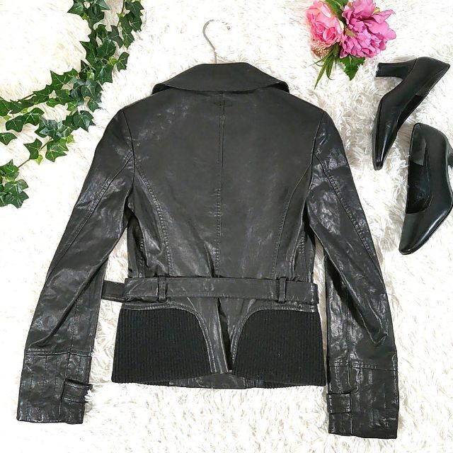 ホメオスタイル◎新品!最高級 ライダースジャケット(XS)羊革本革