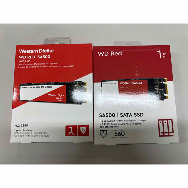 WD red SA500 SATA SSD 1tbx2PC/タブレット