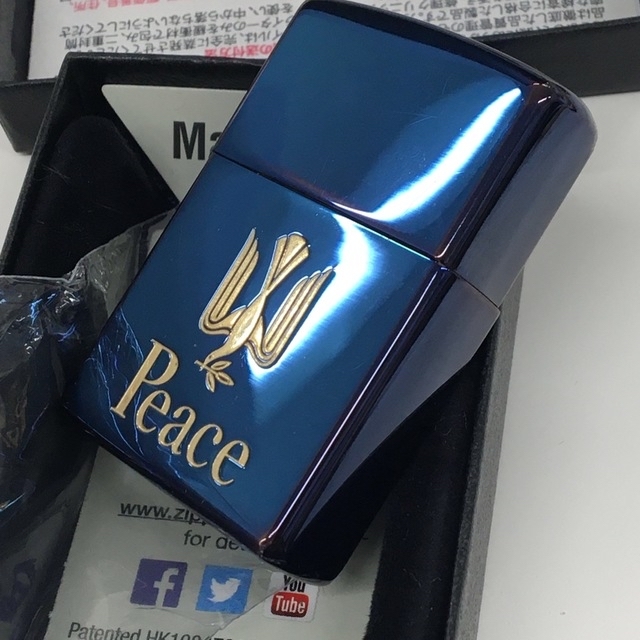 ZIPPO(ジッポー)のZIPPO PEACE ピース ブルーチタン 2007非売品限定モデル メンズのファッション小物(タバコグッズ)の商品写真