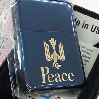 ジッポー(ZIPPO)のZIPPO PEACE ピース ブルーチタン 2007非売品限定モデル(タバコグッズ)