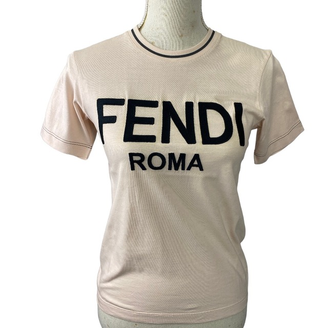 [USED/]FENDI フェンディ 半袖Ｔシャツ ロゴ刺繍 Tシャツ XXS サーモンピンク FS7254AC6B  ai-tdc-000059-4d 2