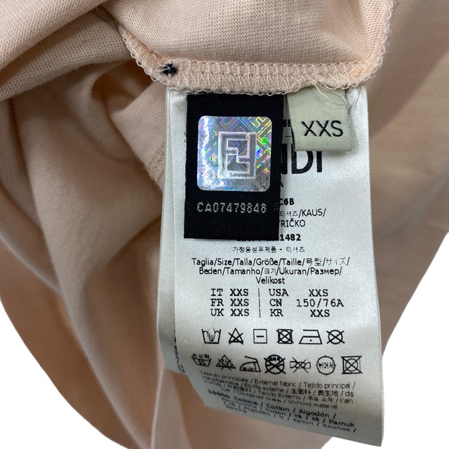 [USED/]FENDI フェンディ 半袖Ｔシャツ ロゴ刺繍 Tシャツ XXS サーモンピンク FS7254AC6B  ai-tdc-000059-4d 6